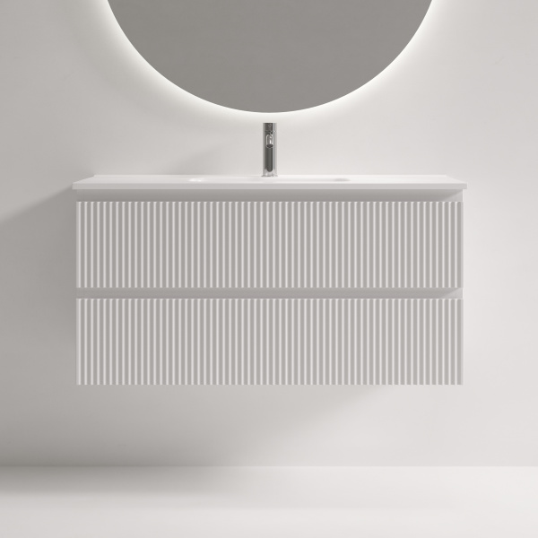 Тумба под раковину подвесная Sancos Snob R 100 см bianco SNR100/39W (детальная фотография), подвесная, пристенная