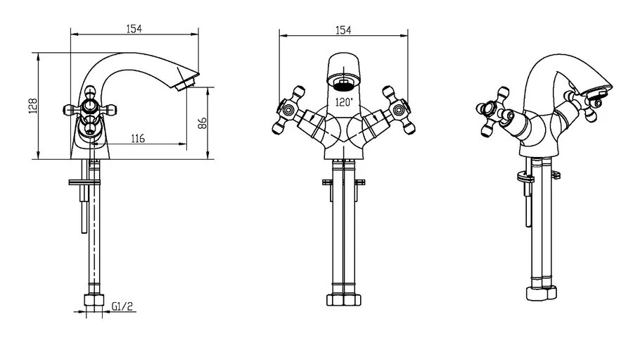 Смеситель для раковины Boheme Satine бронза 311-ST (детальная фотография), для раковины