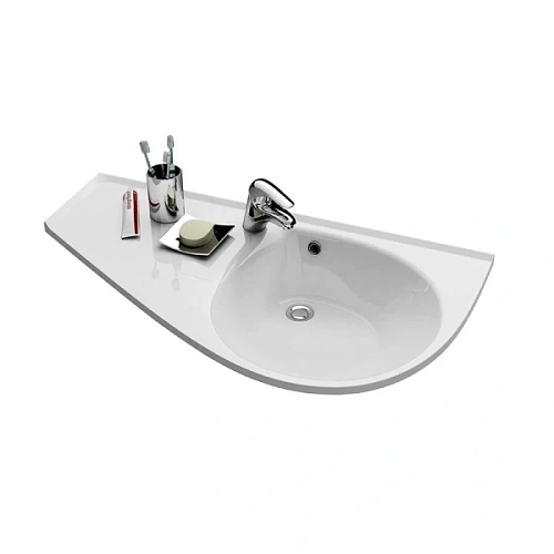 Раковина, цвет белый, левый вариант, с отверстиями, Ravak Avocado Comfort - фото 2