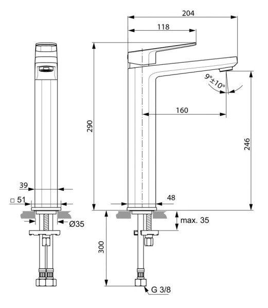Смеситель для раковины Ideal Standard Tonic II высокий A6329AA (детальная фотография), для раковины