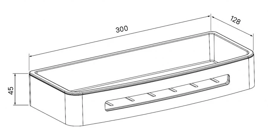 Полочка для ванной IDDIS SHE10S прямоугольная (детальная фотография), современные, hi-tech