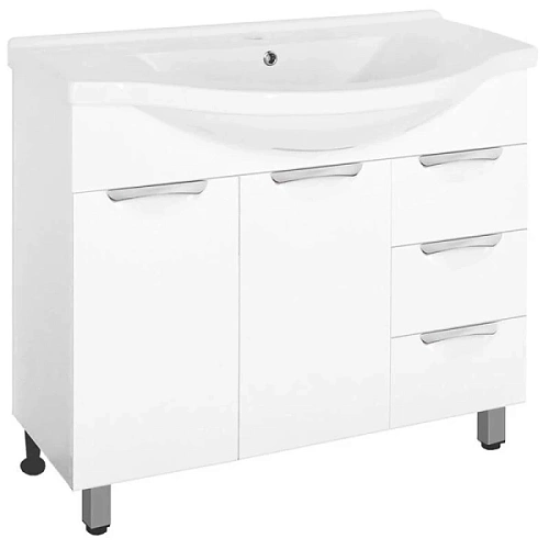 Тумба под раковину напольная Style Line Жасмин 96 см белая - фото 1