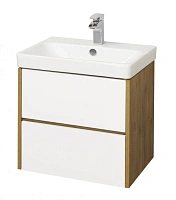 Тумба с раковиной подвесная Акватон Сканди 70 см белая/дуб рустикальный