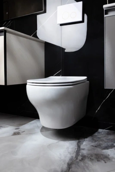 Унитаз подвесной Boheme Fiore белый глянцевый 978-SET-W (детальная фотография), современные, hi-tech, прямоугольные