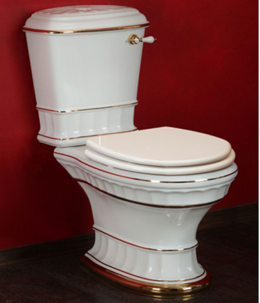 Унитаз компакт Migliore Gianeta ML.GNT-25.801 /ML.GNT-25.802 с золотой отделкой (детальная фотография), напольные