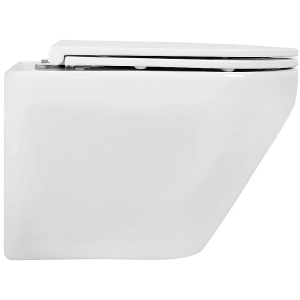 Унитаз подвесной Акватек Лея безободковый AQ1199T-00 (детальная фотография), с горизонтальным, прямым выпуском