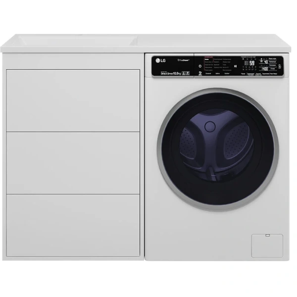 Тумба под раковину напольная Brevita Grafit 60 см белая GRA-01060-023Я (детальная фотография), 120 см