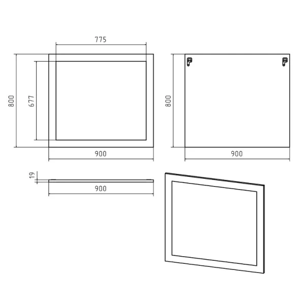 Зеркало Misty Купер 90 см в белой раме П-Куп02090-012 (детальная фотография), нет в наличии