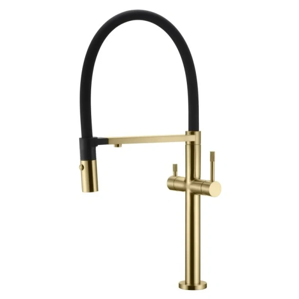 Смеситель для кухни Boheme Uno c краном для питьевой воды matt gold 115-MG (детальная фотография)