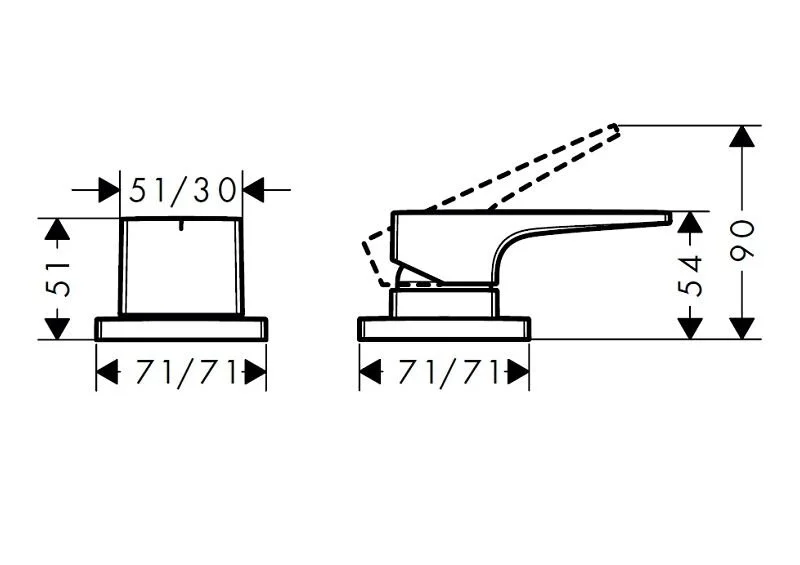 Смеситель для ванны Hansgrohe Metropol на 2 отверстия 74548000 (детальная фотография), для ванны
