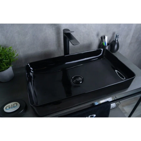 Раковина GID Geometrico BL9396 60 см черная 53346 (детальная фотография), 60 см