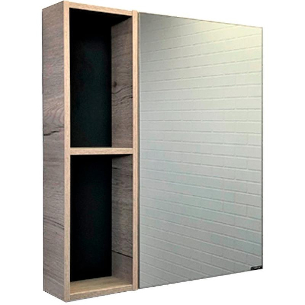 Зеркальный шкаф Comforty Порто 70 см дуб дымчатый 00-00009234CF (детальная фотография)