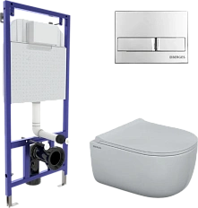 Унитаз с инсталляцией BERGES Ego кнопка хром