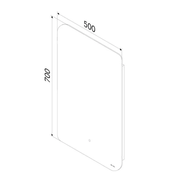Зеркало с подсветкой Am.Pm X-Joy 50 см прямоугольное M85MOX10501S1 (детальная фотография), современные, hi-tech