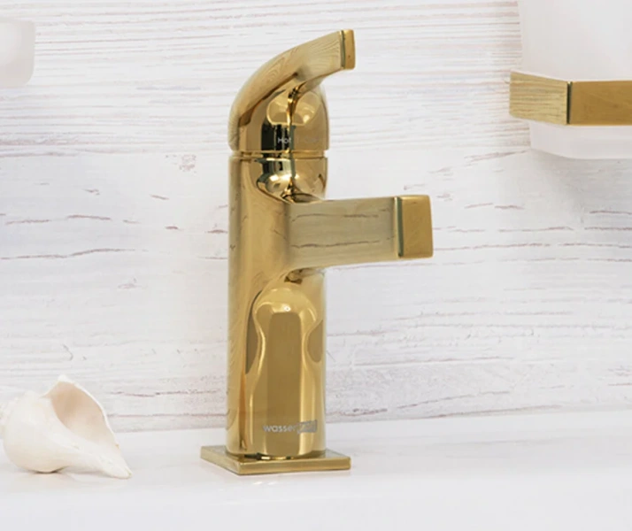 Смеситель для раковины WasserKRAFT Sauer золото 7103 (детальная фотография), золото