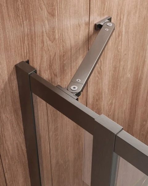 Душевой уголок Cezares Molveno 120х120 см стекло прозрачное профиль оружейная сталь MOLVENO-A-22-100+20-C-GM-IV (детальная фотография), прозрачные