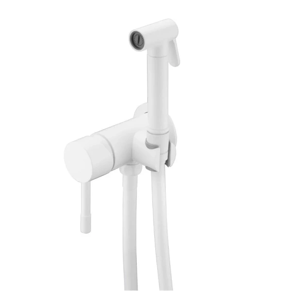 Гигиенический душ со смесителем Boheme Uno белый матовый 467-MW (детальная фотография)