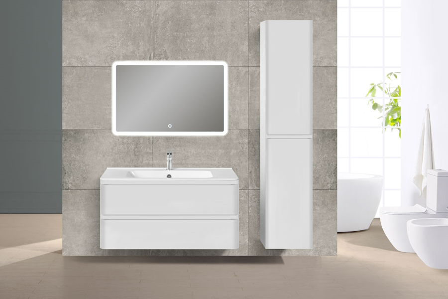 Тумба под раковину подвесная Vincea Vico 99,5 см G.White VMC-2V100GW (детальная фотография), современная, hi-tech