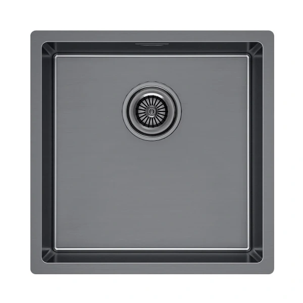 Мойка для кухни Paulmark Lassan 44 см вороненая сталь LA44-GM (детальная фотография)