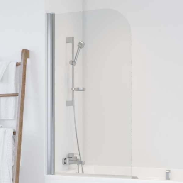 Душевая шторка на ванную профиль глянцевый хром стекло прозрачное Vegas-glass EV 76 08 01 (детальная фотография)