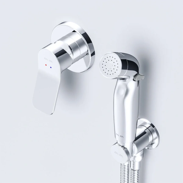 Гигиенический душ со смесителем Am.Pm X-Joy хром F40H85A00 (детальная фотография), современные, hi-tech