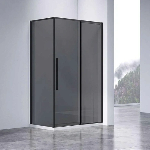 Душевой уголок Vincea Slim-N 140х90 см профиль черный стекло тонированное - фото 4