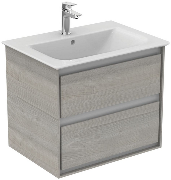 Тумба под раковину подвесная Ideal Standard Connect Air 60 см светло-серое дерево, белый матовый E0818PS (детальная фотография)
