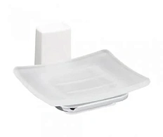 Мыльница WasserKRAFT Leine хром/белый