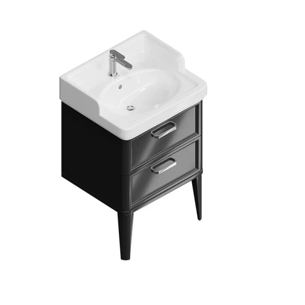 Тумба под раковину напольная Kerama Marazzi Pompei 60 см черная PO.M.60.2\BLK (детальная фотография), напольная, пристенная