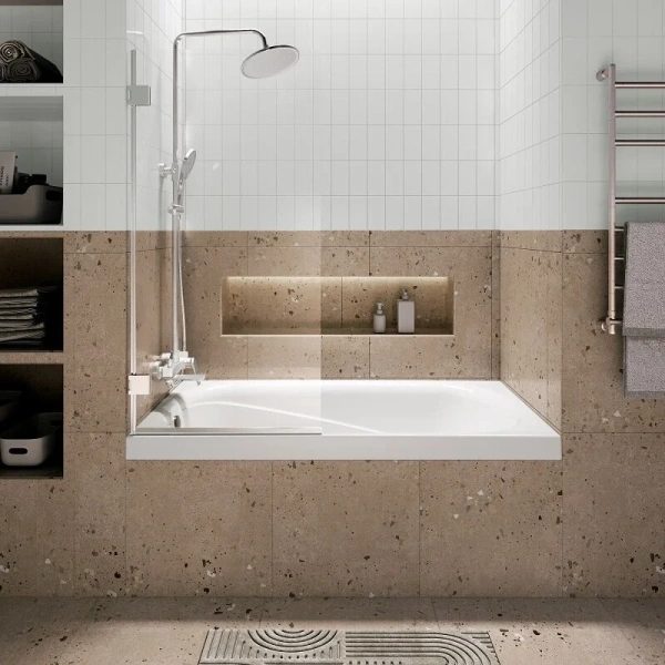 Ванна акриловая Niagara Atrio 170x70 см белая NG-A17070 (детальная фотография), приставные, встраиваемые