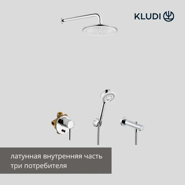 Душевой комплект KLUDI Bozz 386310576 (детальная фотография), душевые комплекты, наборы