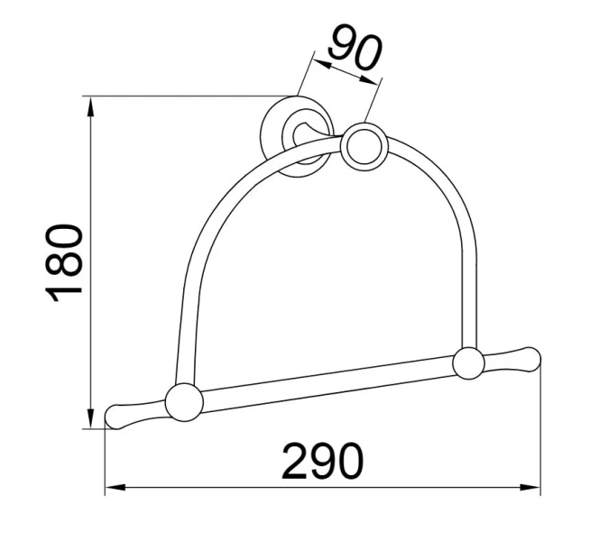 Полотенцедержатель Boheme Chiaro золото 10505 (детальная фотография), классические, ретро, с кристаллами swarovski, декорированные
