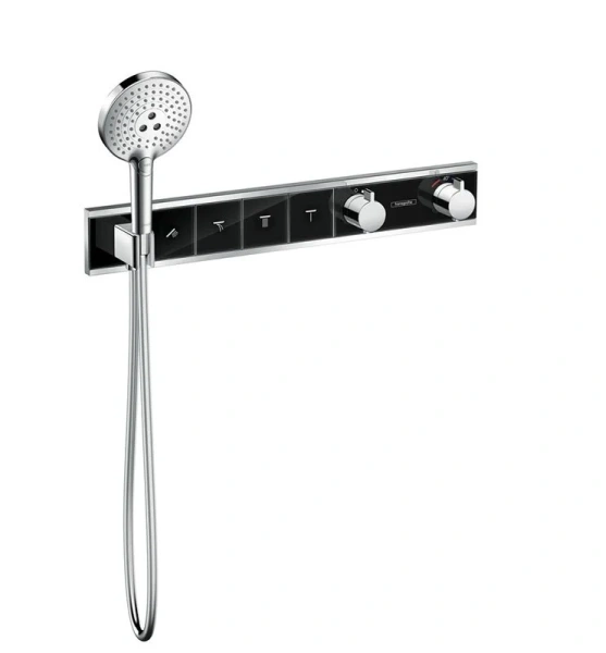 Смеситель для душа Hansgrohe RainSelect хром/черный 15357600 (детальная фотография), современные, hi-tech