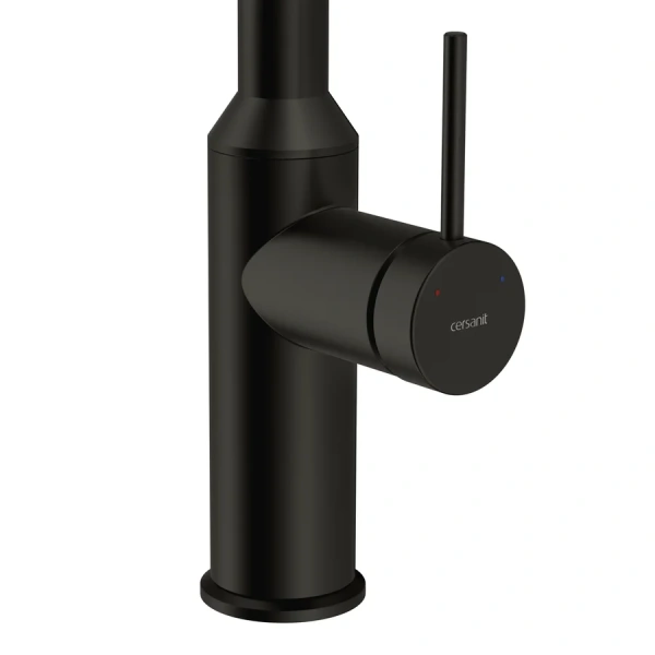 Смеситель для кухни Cersanit Flavis черный матовый 68240 (детальная фотография), с 1 монтажным отверстием