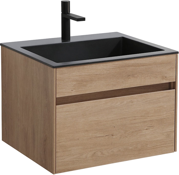 Тумба под раковину подвесная Vincea Chiara 59,2 см N.Oak VMC-2C600NO (детальная фотография), светло-коричневая