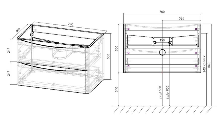 Схема (детальная фотография), подвесная, пристенная
