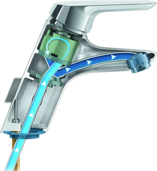 Смеситель для кухни Ideal Standard Ceramix Blue с донным клапаном A5646AA (детальная фотография), высокие, с донным клапаном