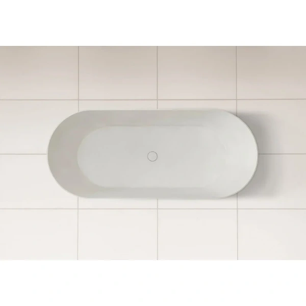 Ванна из искусственного камня Abber Stein 165x70 см белая матовая AS9622 (детальная фотография), 165x70 см