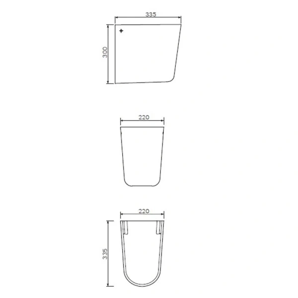 Полупьедестал для раковины Am.Pm Like фарфор C804970WH (детальная фотография), в наличии