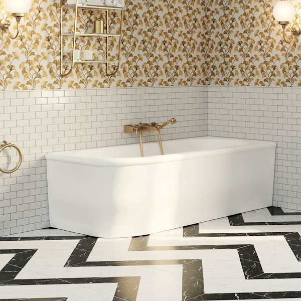 Ванна угловая правосторонняя из материала White Tec, цвет белый, Devon&Devon Wave 1NAWAVEDX (детальная фотография)