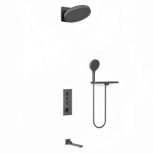 Душевой комплект Vincea вороненая сталь - фото 3