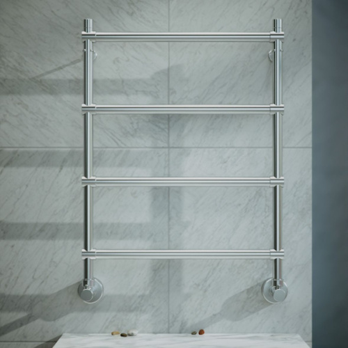 Полотенцесушитель водяной Margaroli Sole 442, 4 секции (детальная фотография), лесенка, вертикальные