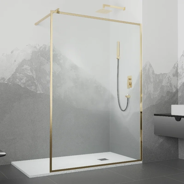 Душевая перегородка RGW Walk In WA-12G 90 см профиль золото 32101290-16 (детальная фотография)