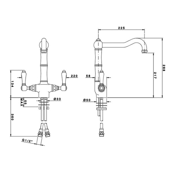 Схема (детальная фотография), для раковины