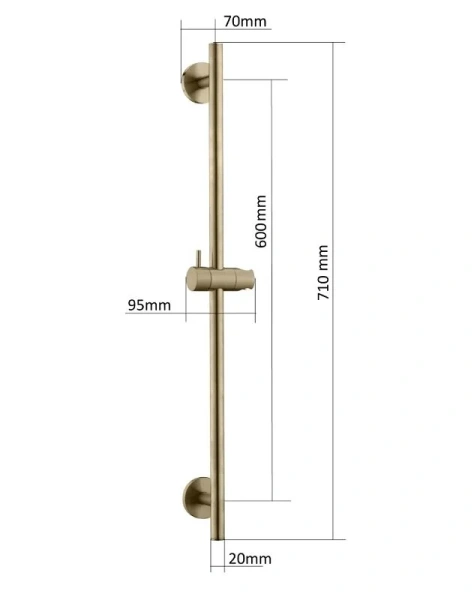 Душевая штанга Boheme Uno никель 420-NB (детальная фотография), штанги для душа
