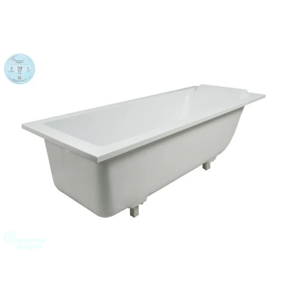Ванна из искусственного камня Marmo Bagno Ницца 180 x 80 см MB-NP180-80 с подголовником (детальная фотография), без гидромассажа