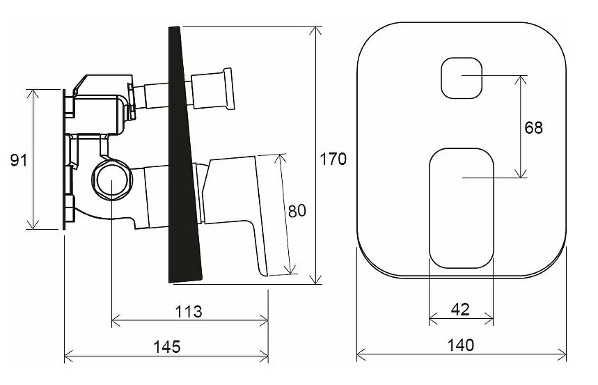 Смеситель для душа Ravak 10° Free черный X070158 (детальная фотография), для душа