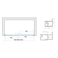 Душевая шторка на ванную стекло флёр-де-лис Vegas-glass Z2V+ZVF 150х80 R05 R - фото 49