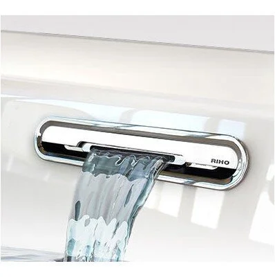 Акриловая ванна Riho Still Smart Fall B101010005/B102011005, 170 x 110 см, наполнение через перелив, подголовник с LED-подсветкой справа/слева, цвет белый (детальная фотография), 170 см