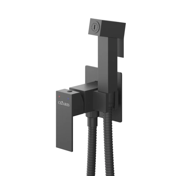 Гигиенический душ со смесителем Cezares Slider черный матовый SLIDER-DIF-NOP (детальная фотография)